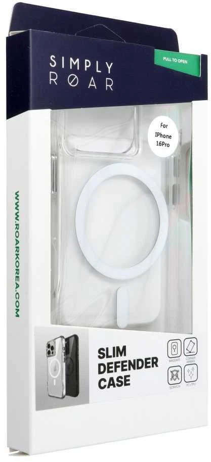 ROAR dėklas SLIM DEFENDER, suderinamas su „MagSafe“, skirtas IPHONE 16 Pro, skaidrus