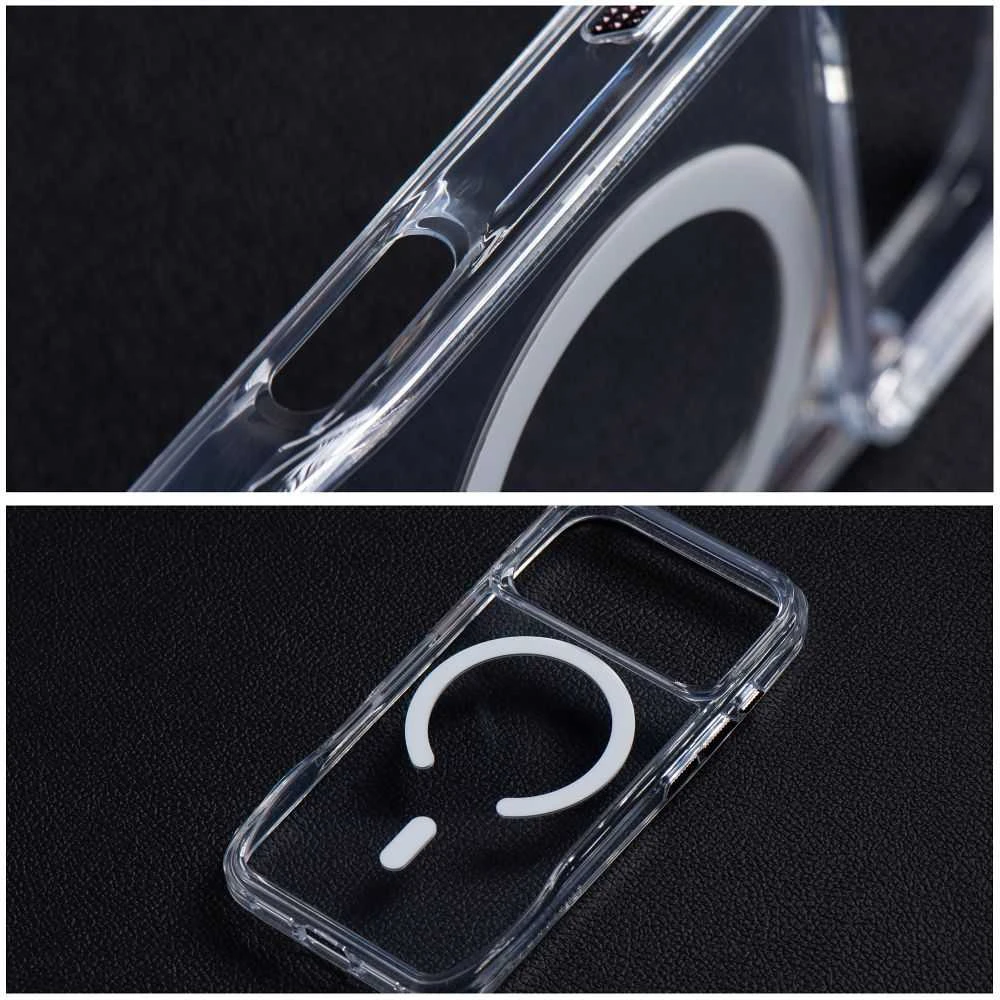 ROAR dėklas SLIM DEFENDER, suderinamas su „MagSafe“, skirtas IPHONE 15 Pro, skaidrus