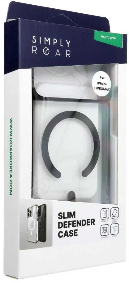 Dėklas ROAR case SLIM DEFENDER compatible with MagSafe for IPHONE 18 Pro Max / 17 Pro Max juodas