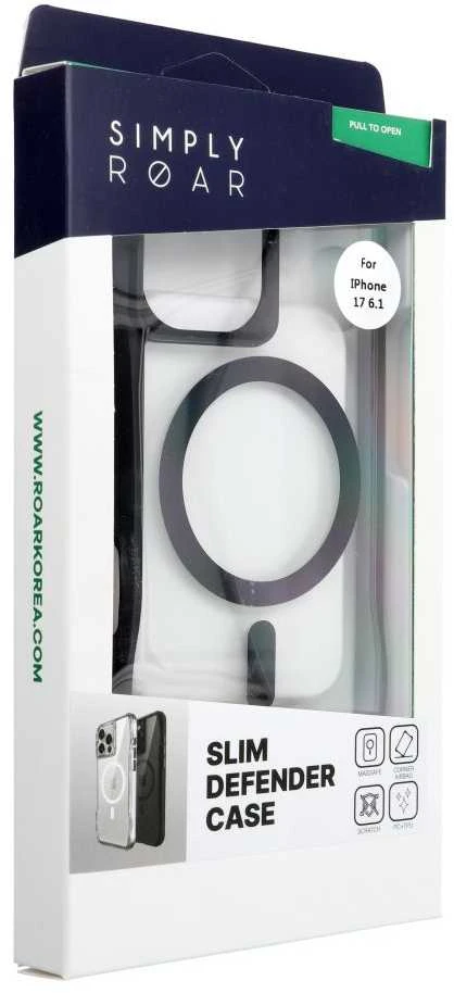 ROAR dėklas SLIM DEFENDER, suderinamas su „MagSafe“, skirtas IPHONE 17, juodas