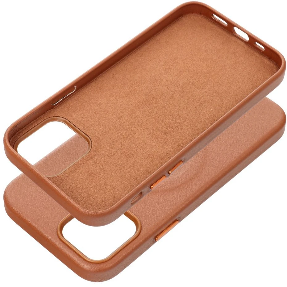 ROAR dėklas LEATHER MAG, suderinamas su MagSafe, skirtas IPHONE 12 Pro Brown