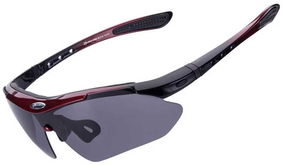 Rockbros 10001 Polarized Cycling Glasses – juodos spalvos and Raudona