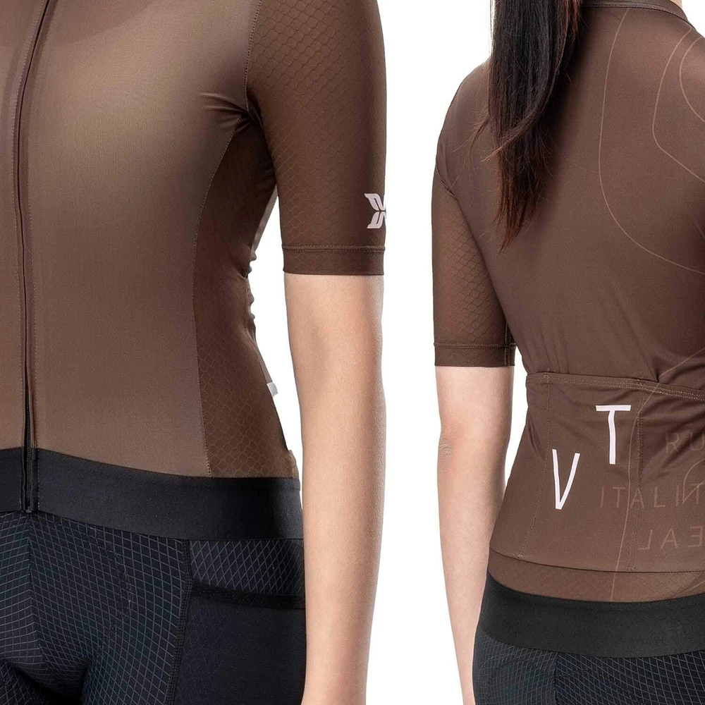 Rockbros 15110007003 TVI Women's Short Sleeve Cycling Jersey S - Brown