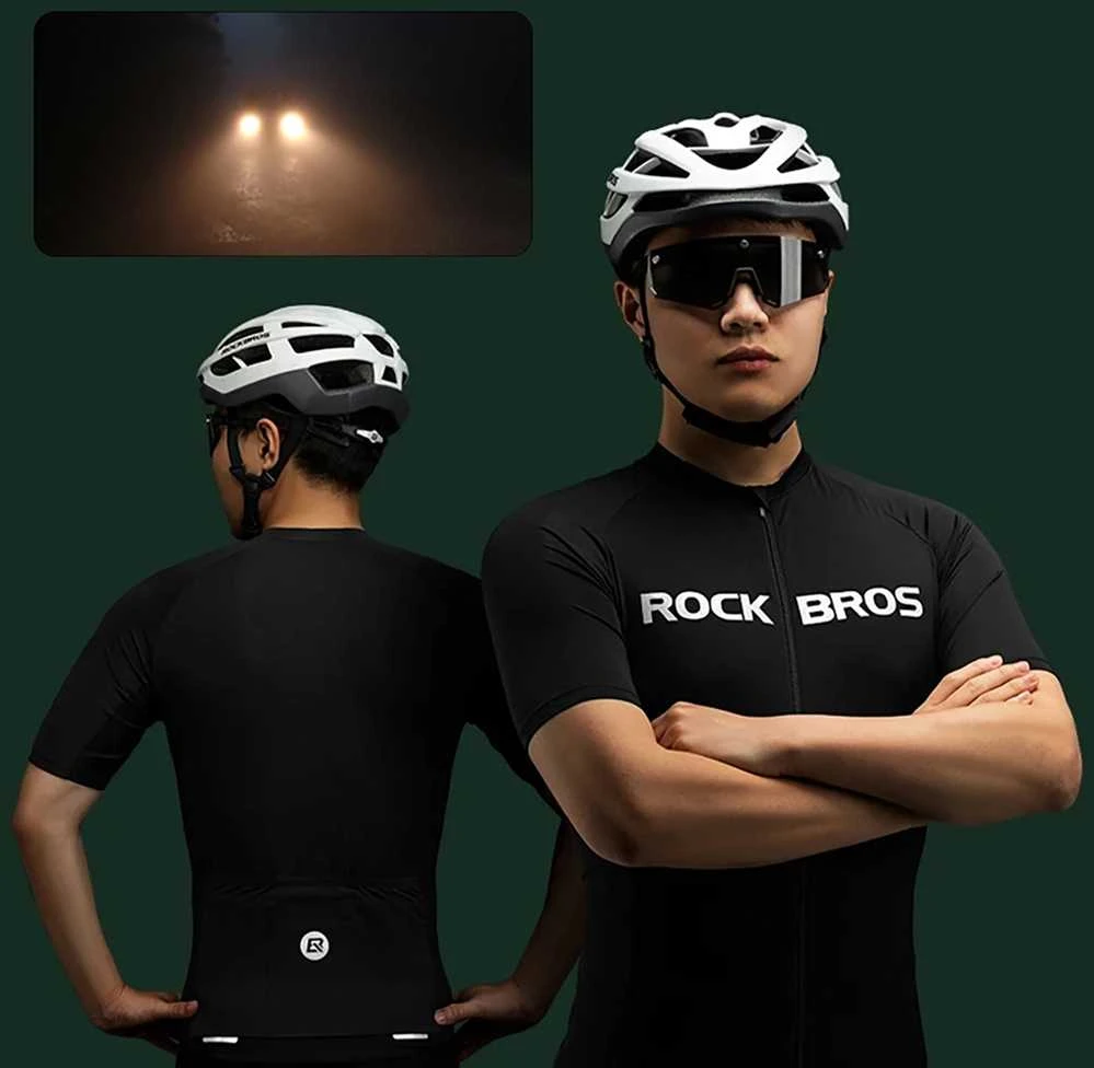 Rockbros 15120002007 short sleeve cycling jersey XXXXL – juodos spalvos