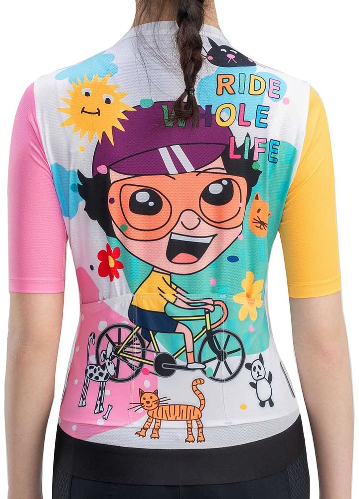 Rockbros 15210005003 S Women's Cycling Jersey with Print - Baltas