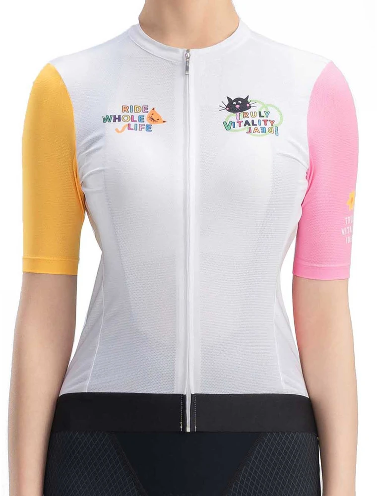 Rockbros 15210005004 M women's cycling jersey with print - baltas
