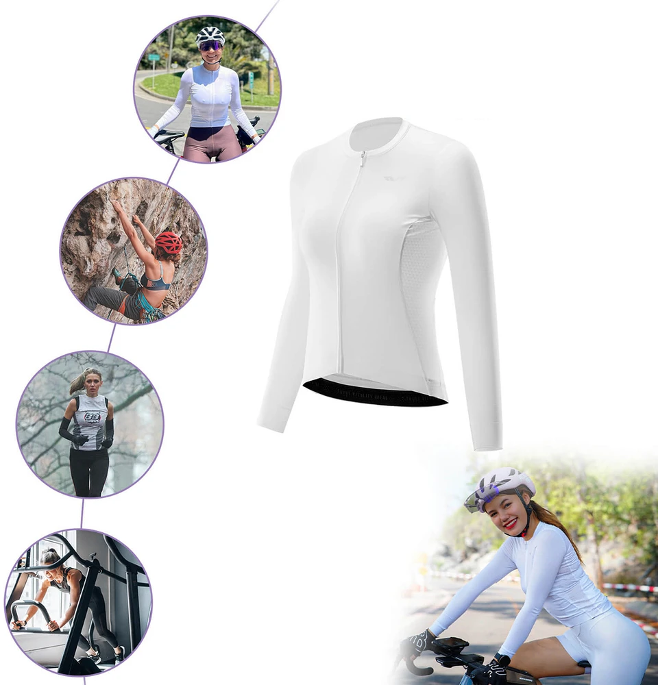 Rockbros 15210006005 TVI Women's Cycling Jersey Long Sleeve L - Baltas
