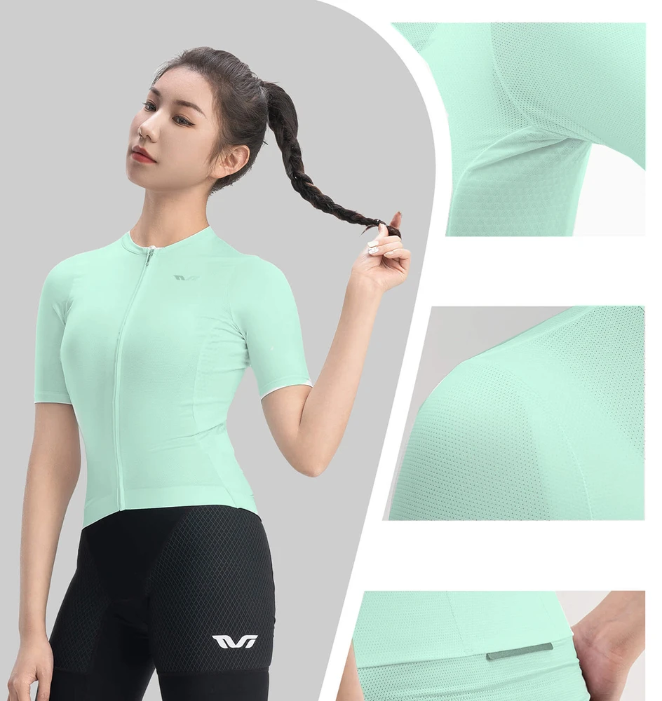 Rockbros 15210007003 TVI S Women's Cycling Jersey - Žalias