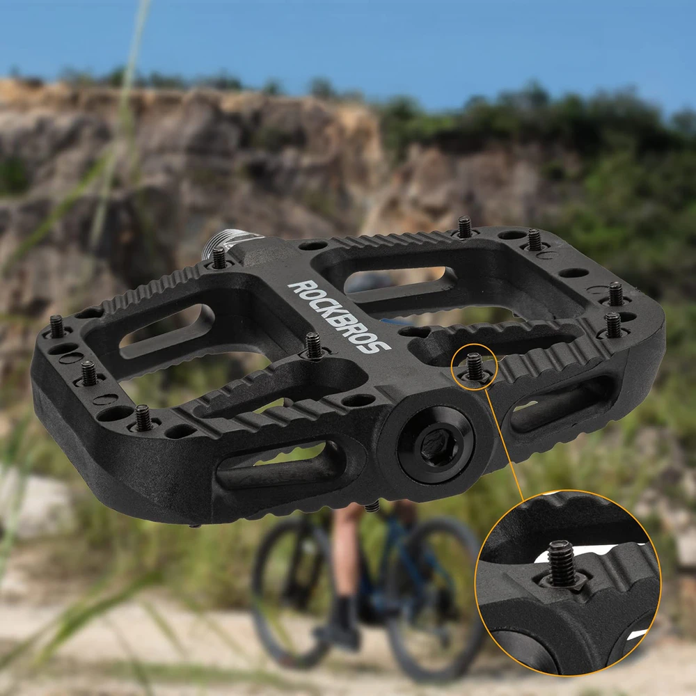 Rockbros 2018-12A nailoniniai dviračių pedalai - Juodas