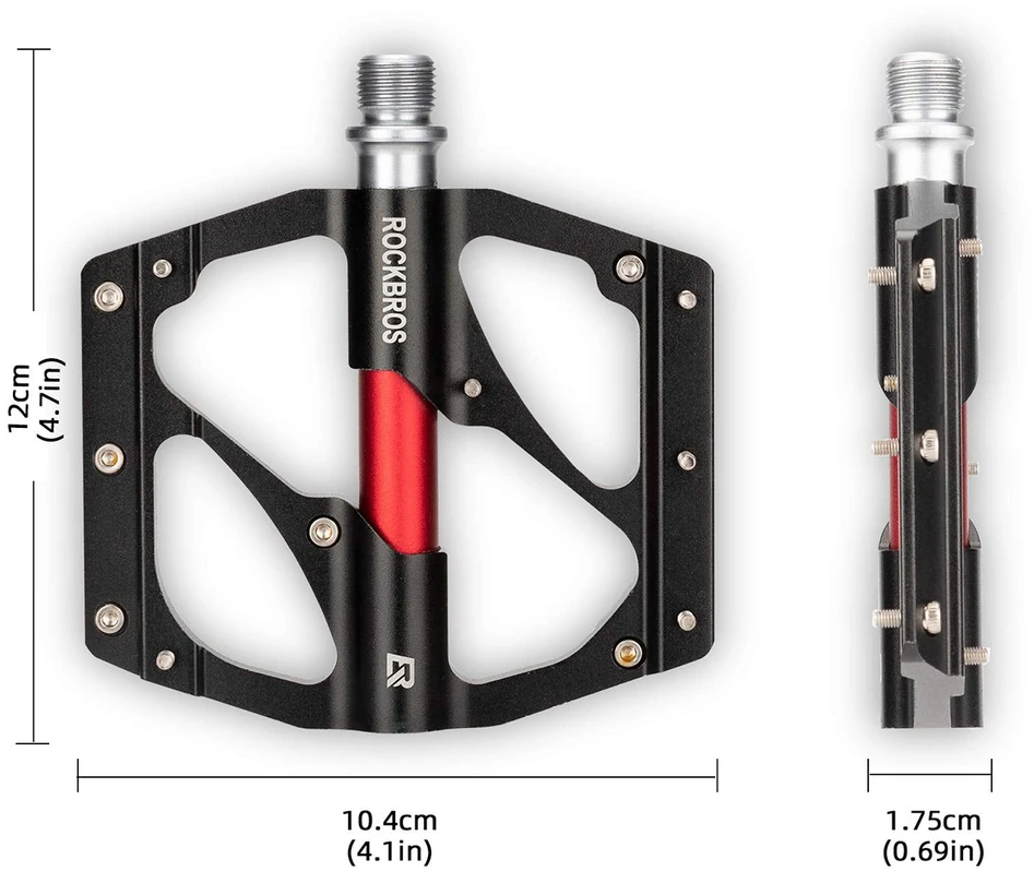 Rockbros 2020-12BBK platforminiai aliuminio dviračių pedalai - Juodas