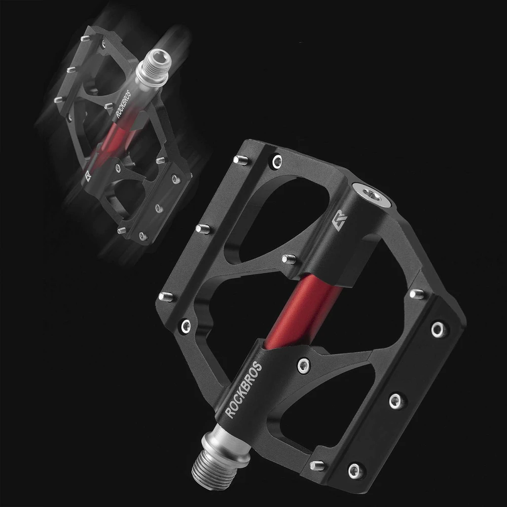 Rockbros 2020-12BBK platforminiai aliuminio dviračių pedalai - Juodas