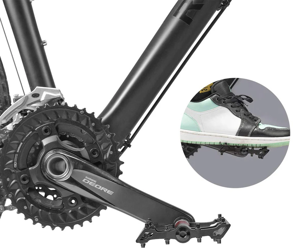 Rockbros 2020-12BBK platforminiai aliuminio dviračių pedalai - Juodas