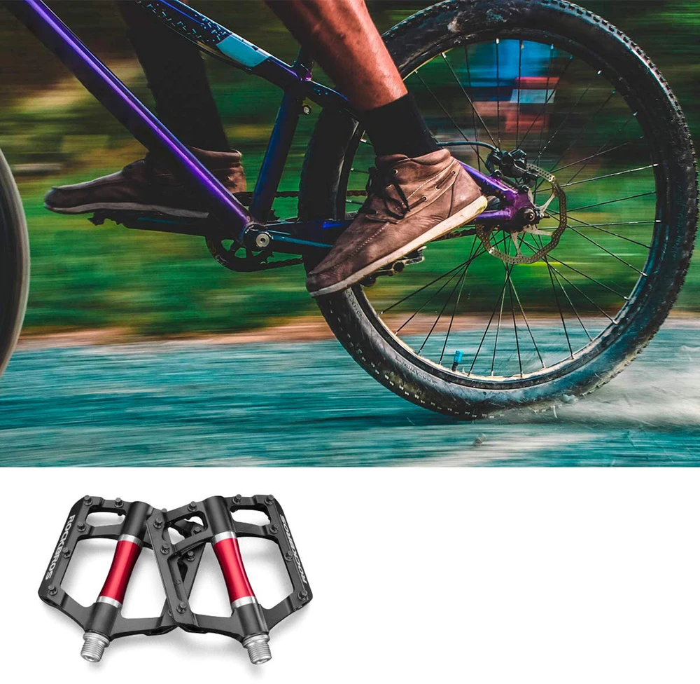 Rockbros 2020-12CBK platforminiai aliuminio dviračių pedalai - Juodas