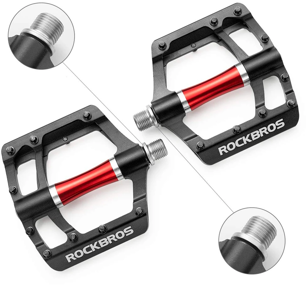 Rockbros 2020-12CBK platforminiai aliuminio dviračių pedalai - Juodas