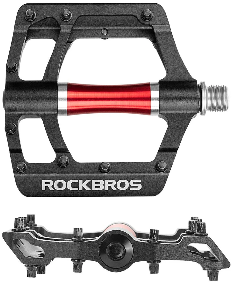 Rockbros 2020-12CBK platforminiai aliuminio dviračių pedalai - Juodas
