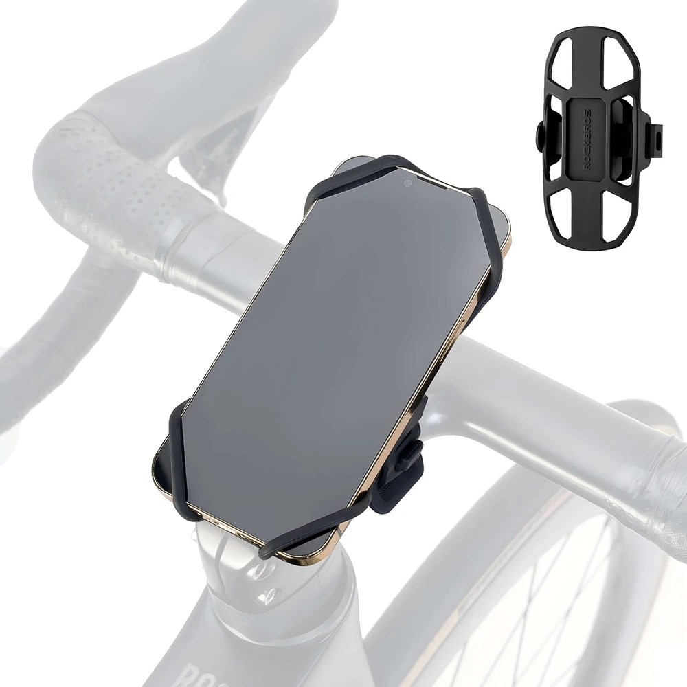 Rockbros 250015001 silicone clamp phone holder - juodas