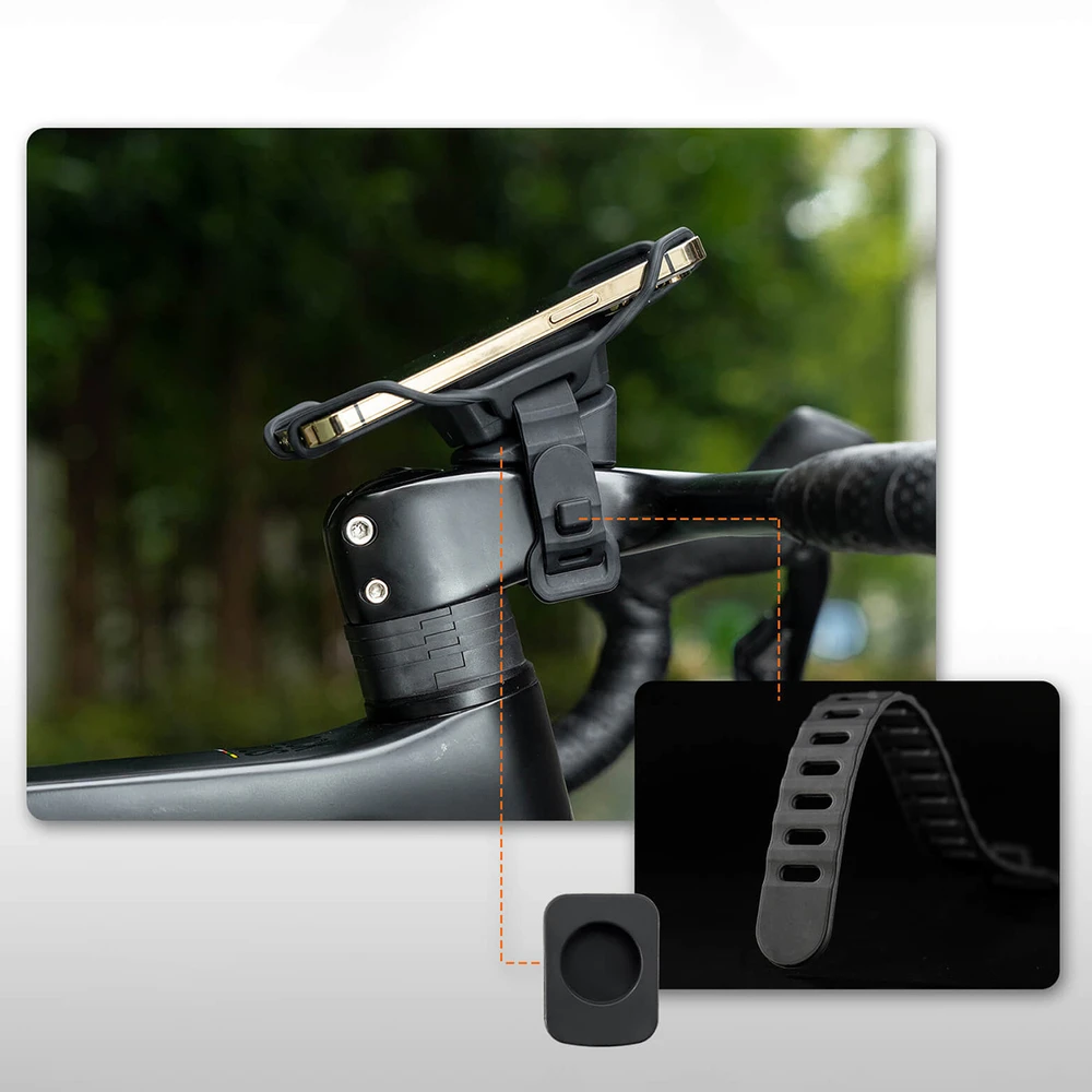 Rockbros 250015001 silicone clamp phone holder - juodas