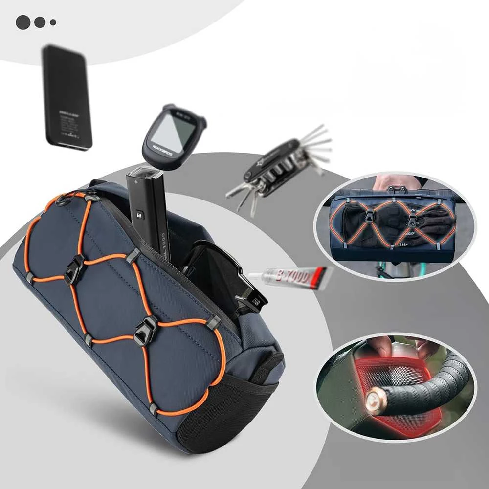 Rockbros 30110054002 bicycle handlebar bag 2.2 l – mėlynas