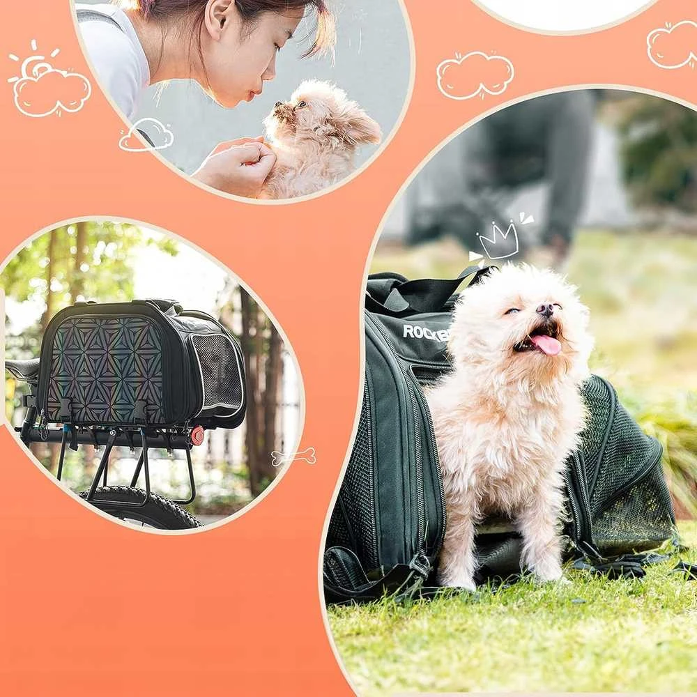 Rockbros 30140028001 transport krepšys dviračiui for cats and dogs – juodos spalvos