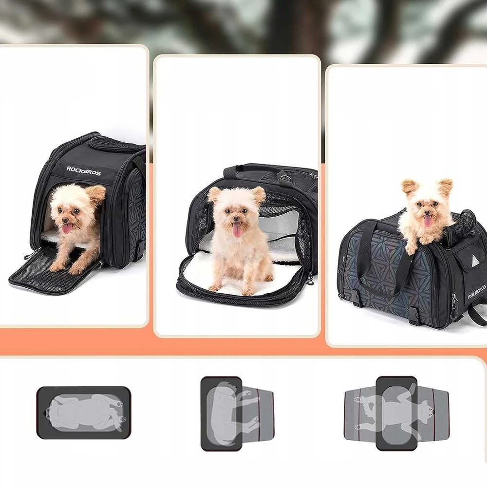 Rockbros 30140028001 transport krepšys dviračiui for cats and dogs – juodos spalvos