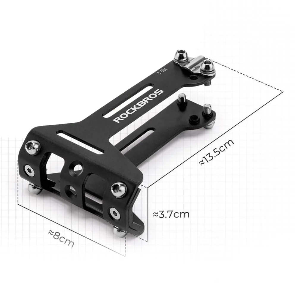 Rockbros 31210003001 Gertuvės laikiklio adapteris aliuminio balnui - Juodas