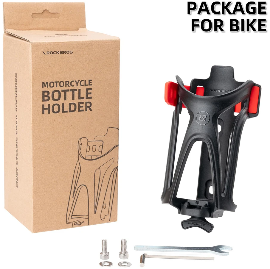 Rockbros 31210029 Motorcycle Bottle Holder - Juodas and Raudona