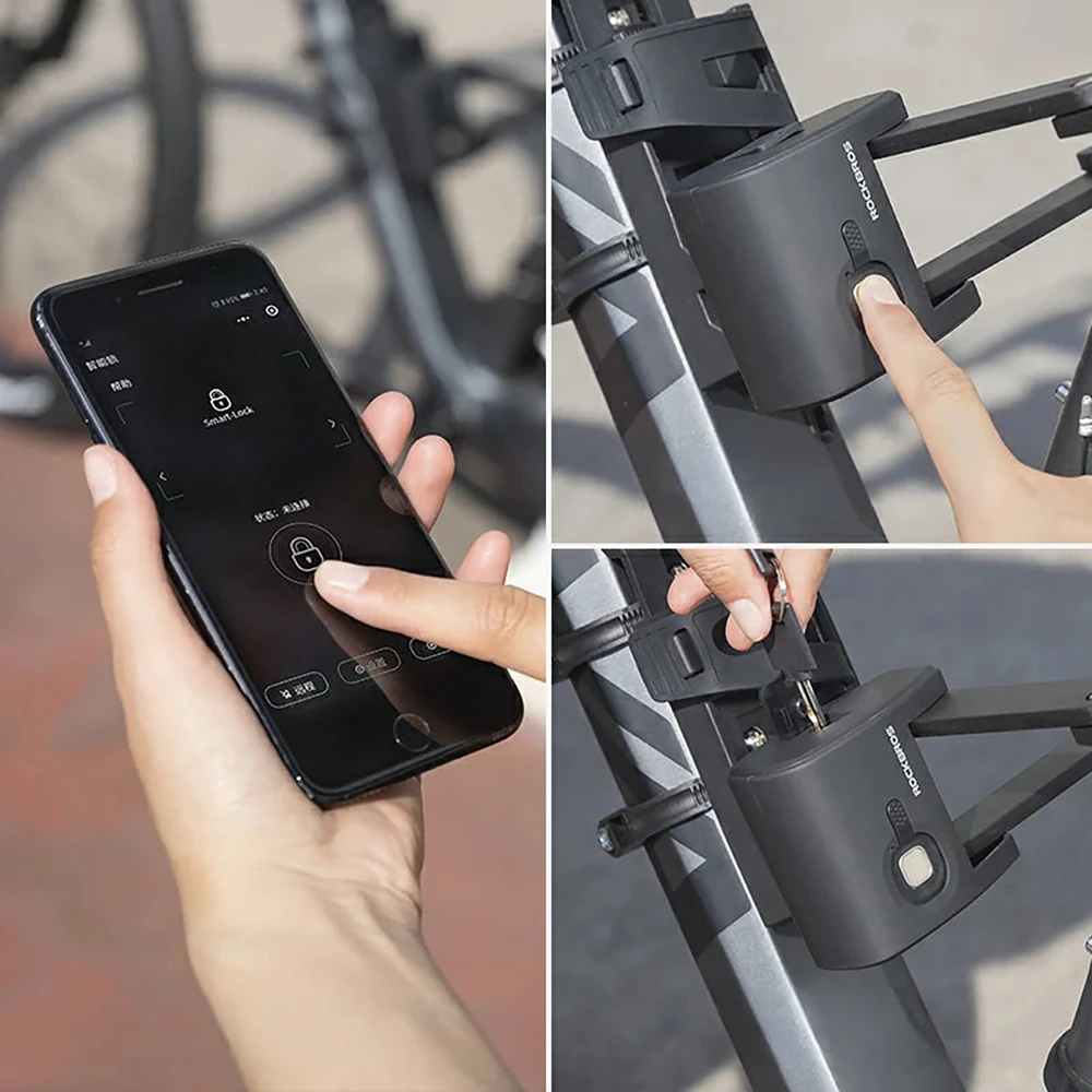 Rockbros 32210826001 Fingerprint Bike Lock - Juodas
