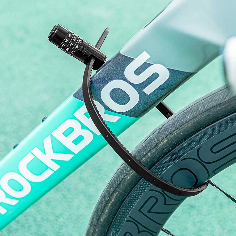 Rockbros 3240001001 bicycle lock for 0.5 m combination – juodos spalvos