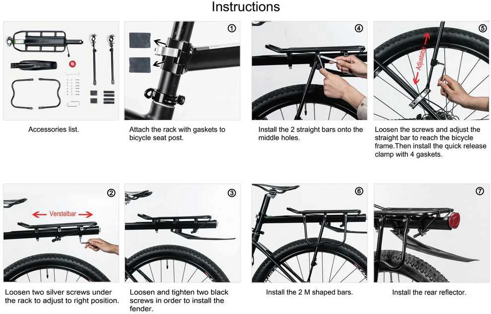 Rockbros 33210004001 bicycle rack with shelf – juodos spalvos