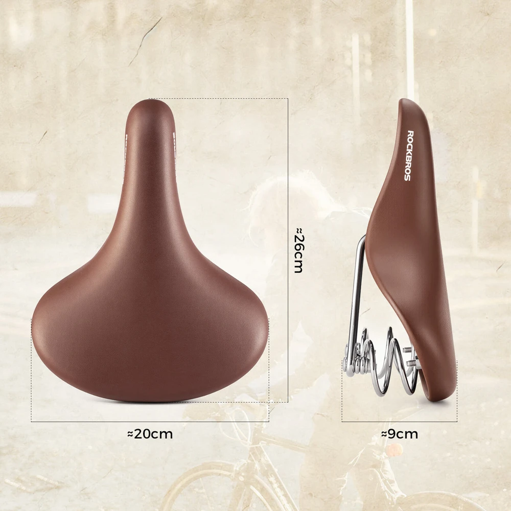 Rockbros 6800S retro comfort bicycle saddle - ruda