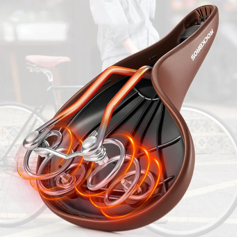 Rockbros 6800S retro comfort bicycle saddle - ruda