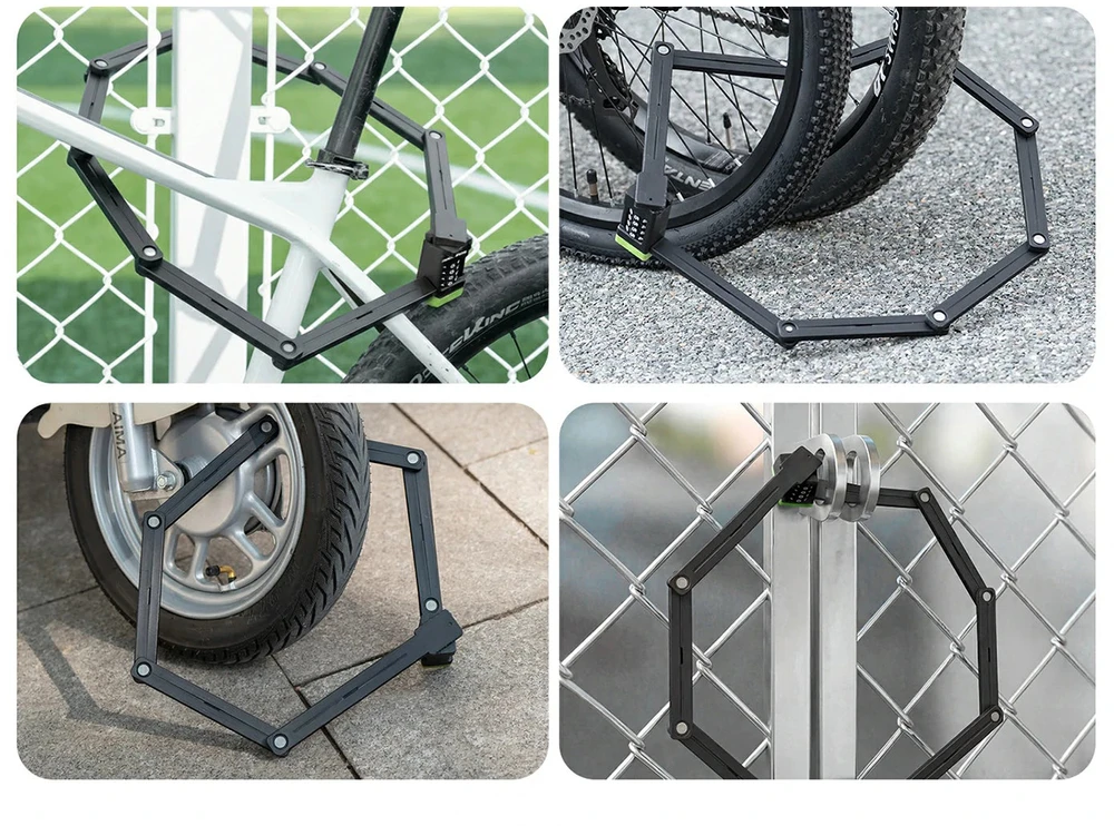 Rockbros 829 Folding Code Bike Lock - Juodas