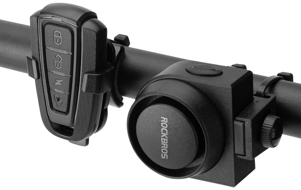 Rockbros A2 Bicycle Bell with 115 dB Alarm and USB-C Remote Control - Juodas