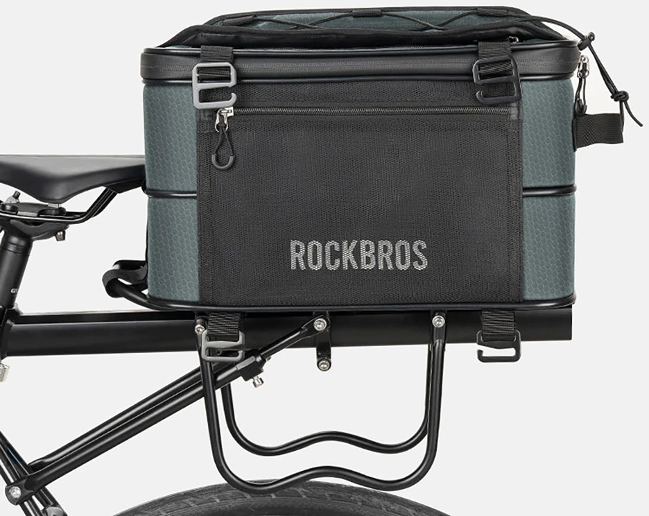 Rockbros Sulankstomas dviračio krepšys „Road to Sky“ bagažinei (15–30 l), pilkas
