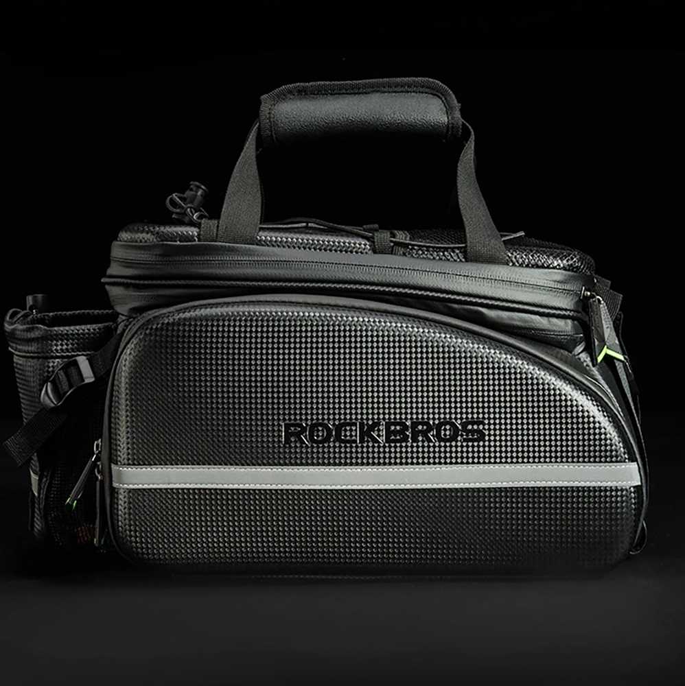 Rockbros A6-6 krepšys dviračiui for trunk, 35 l, with fold-out pockets – juodos spalvos
