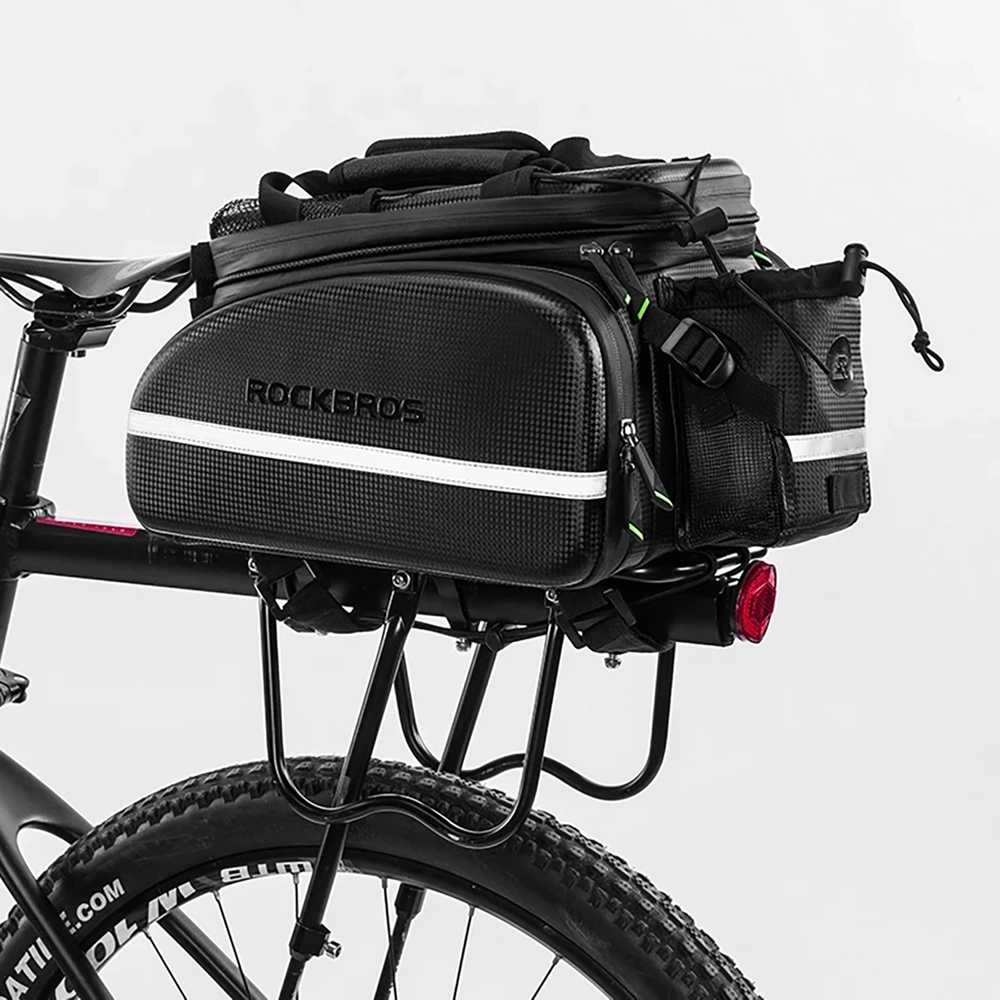 Rockbros A6-6 krepšys dviračiui for trunk, 35 l, with fold-out pockets – juodos spalvos