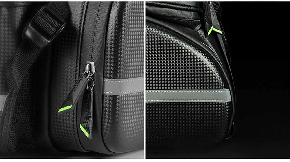 Rockbros A6-6 krepšys dviračiui for trunk, 35 l, with fold-out pockets – juodos spalvos