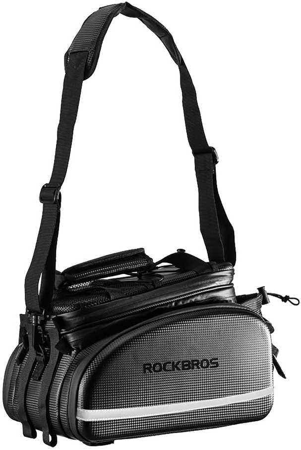 Rockbros A6-6 krepšys dviračiui for trunk, 35 l, with fold-out pockets – juodos spalvos