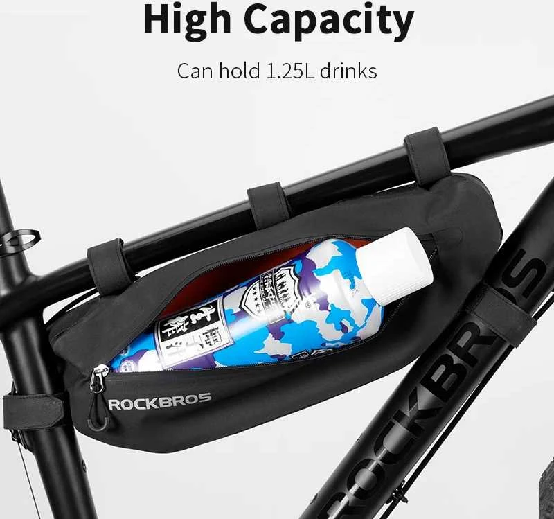 Rockbros AS-043 dviračio krepšys with Velcro 3l – juodos spalvos