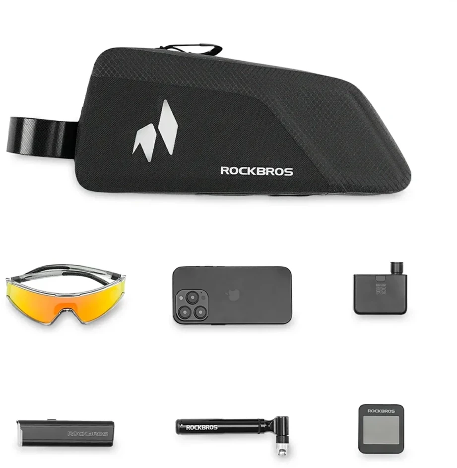 Rockbros AS-151 RideMate Atsparus vandeniui Top Tube Bag - Juodas