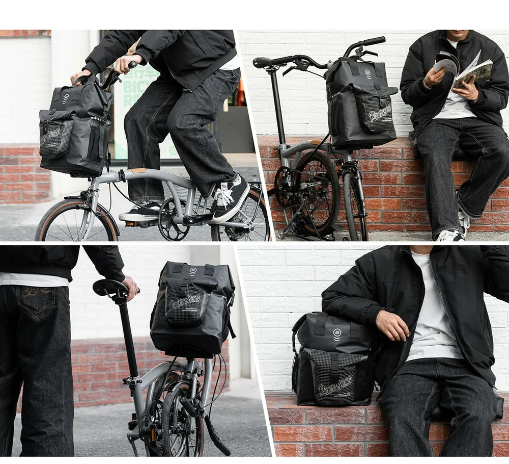 Rockbros AS-158 vairo krepšys „Brompton 18L“ sulankstomam dviračiui - Juodas