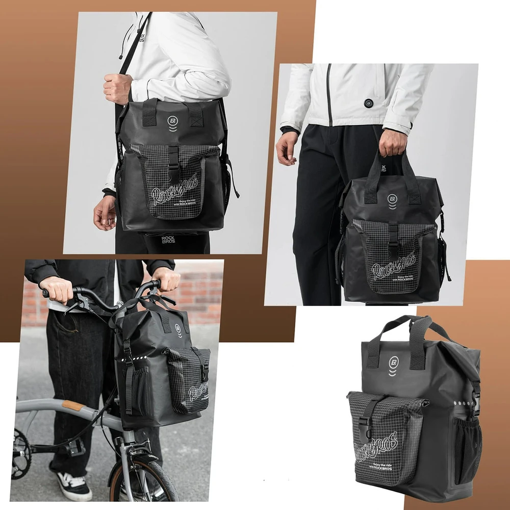 Rockbros AS-158 vairo krepšys „Brompton 18L“ sulankstomam dviračiui - Juodas