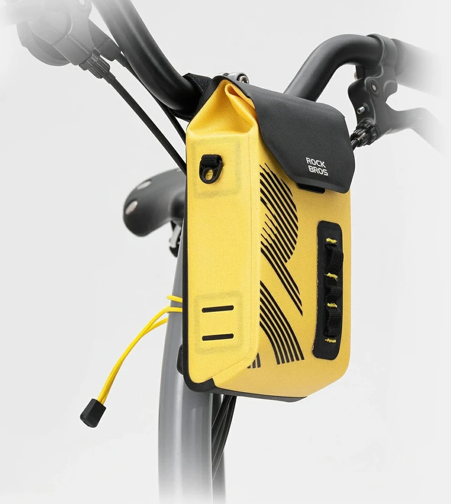 Rockbros AS-160 Atsparus vandeniui Handlebar Bicycle Bag 1.3L - Geltona