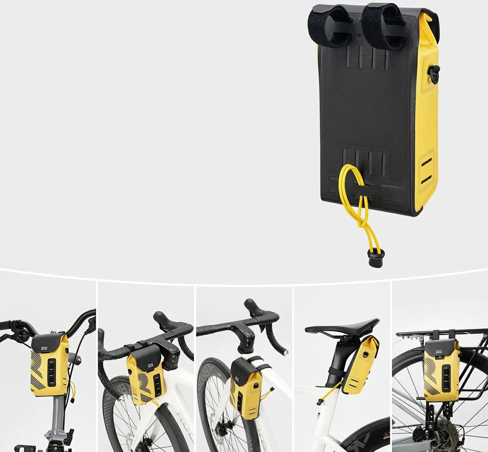 Rockbros AS-160 Atsparus vandeniui Handlebar Bicycle Bag 1.3L - Geltona
