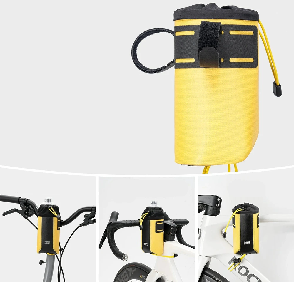 Rockbros AS-162 Atsparus vandeniui Handlebar Bottle Bag - Geltona