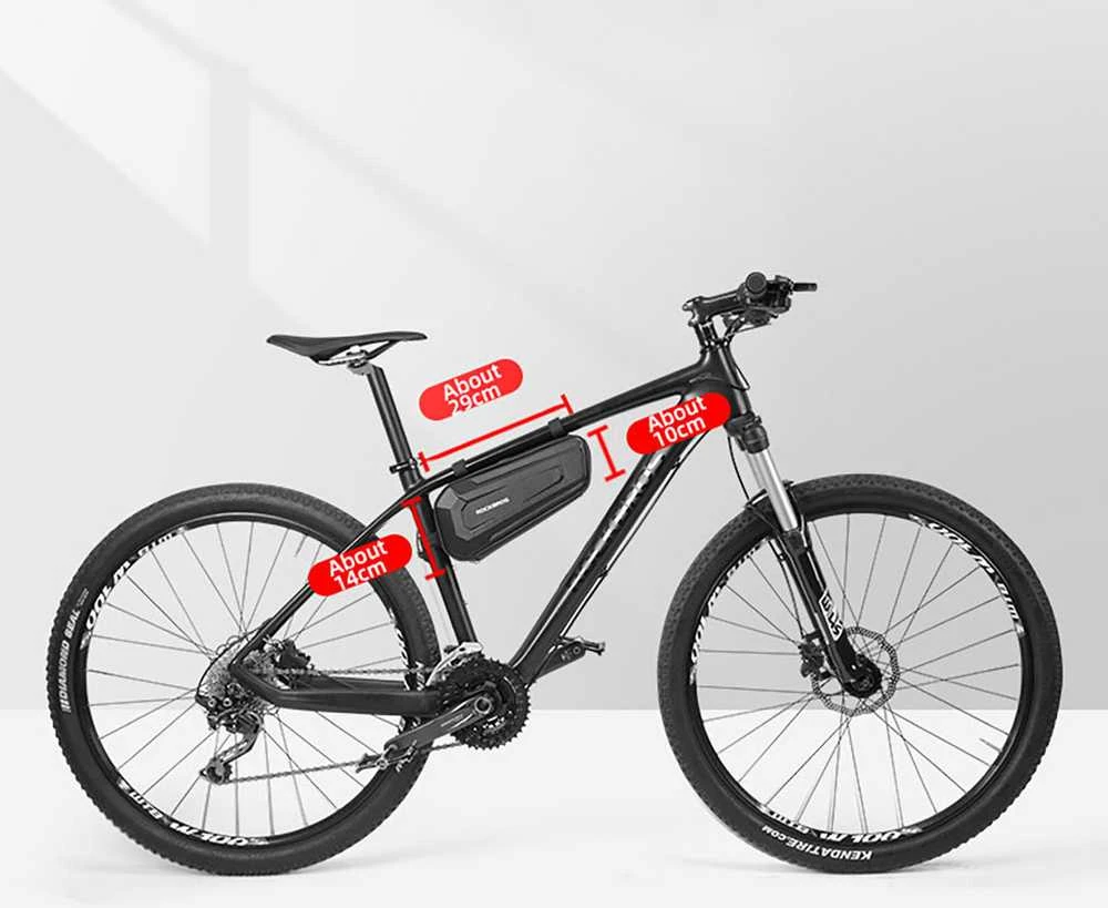 Rockbros B66 waterproof dviračio krepšys for frame – juodos spalvos