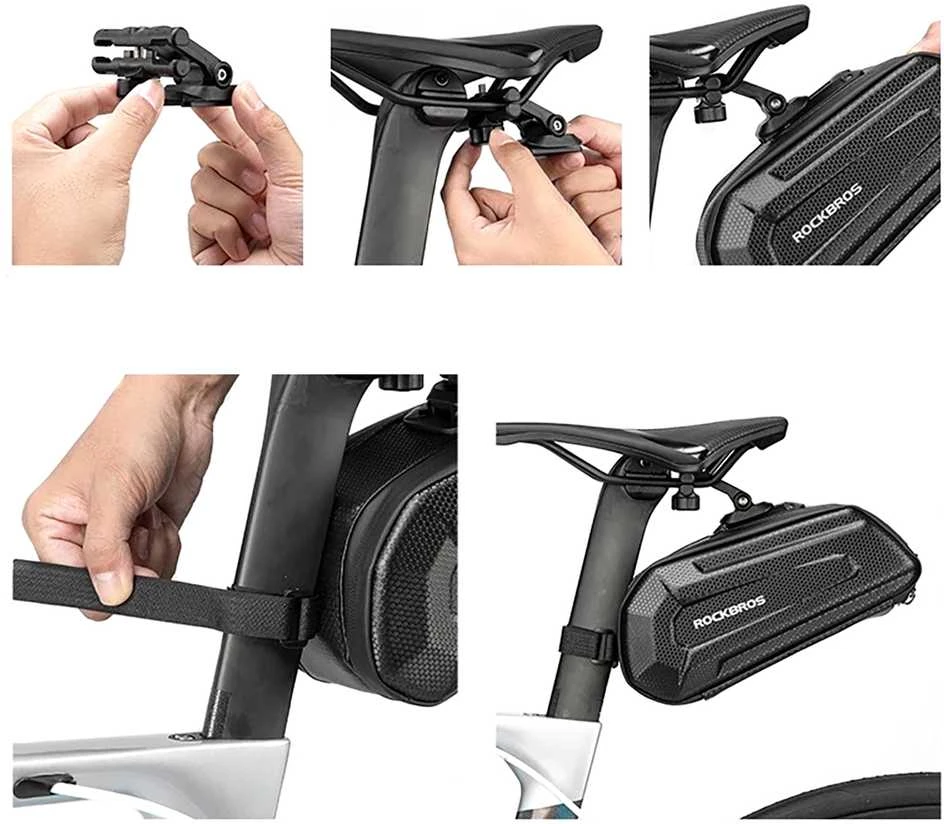 Krepšys Rockbros B69 rowerowa podsiodłowa 1.8l su systemem łatwego zwalniania - juoda