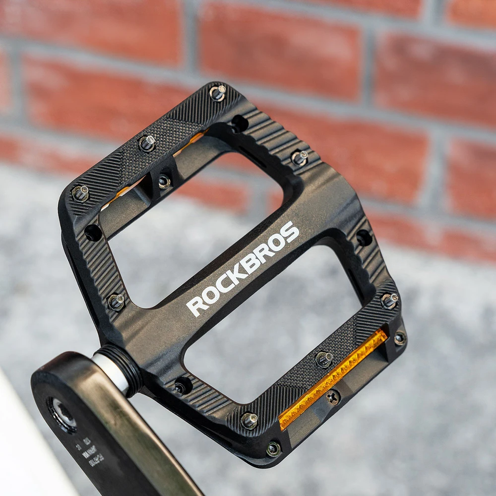 Rockbros BP2501 Šviesą atspindintys nailono dviračių pedalai - Juodas