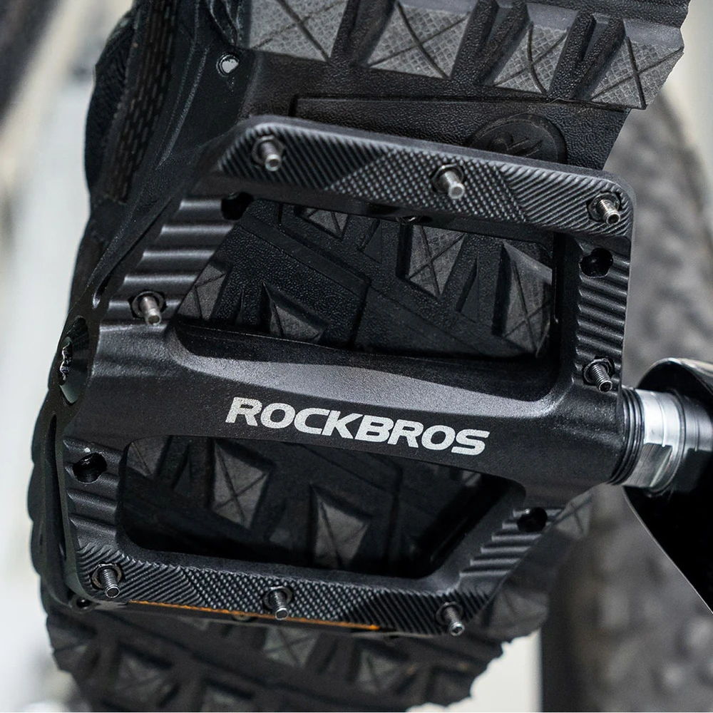 Rockbros BP2501 Šviesą atspindintys nailono dviračių pedalai - Juodas