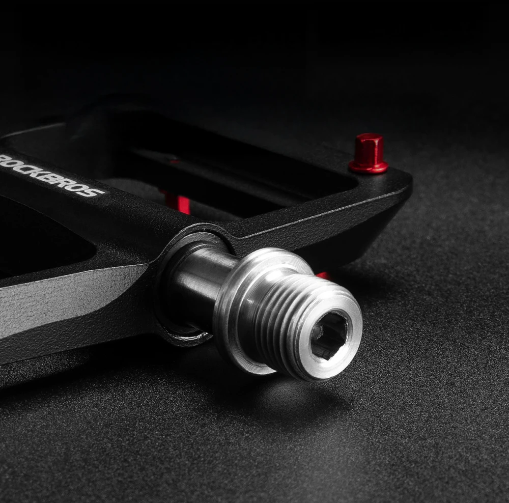 Rockbros BP2603 platforminiai dviračių pedalai su titano ašimi ir magnio lydinio guoliais - Juodas